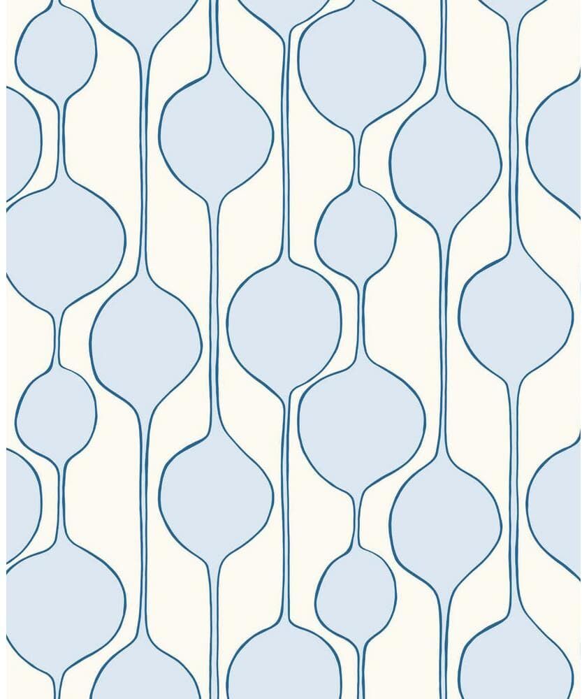 Seabrook Designs Baby Blue Minimalist Geometric Nonwoven Paper Non-Pasted Wallpaper Roll (Covers 57.5 sq. ft.)