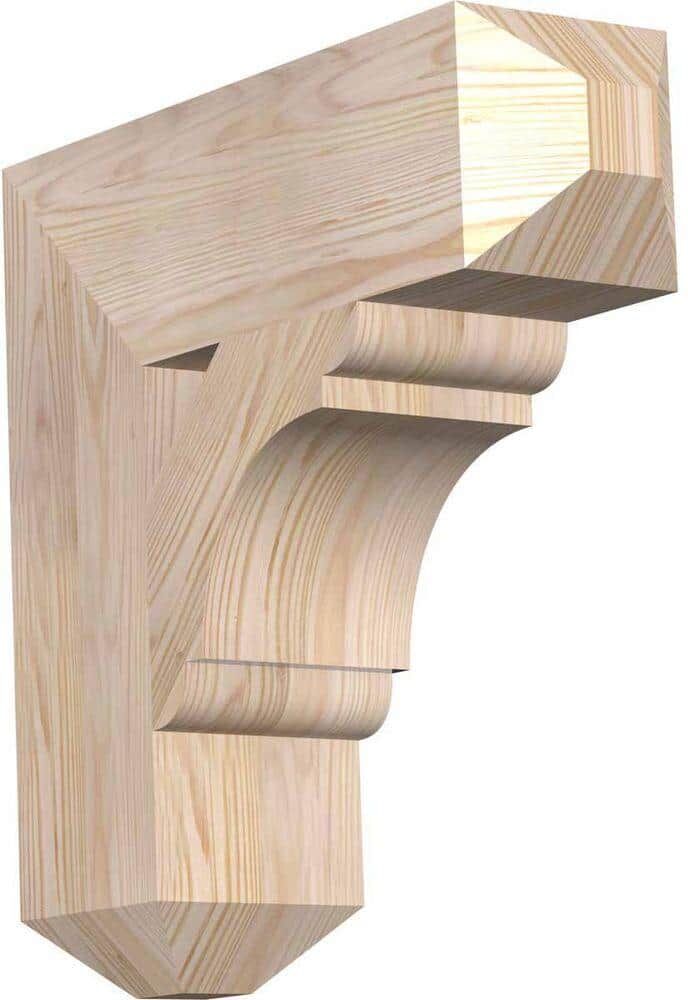 Ekena Millwork 5.5 in. x 20 in. x 20 in. Douglas Fir Olympic Craftsman Smooth Bracket