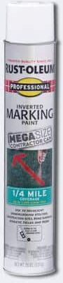 Rust-Oleum Professional 26 oz. Mega White 2 X Distance Inverted Marking Spray Paint (6-Pack)