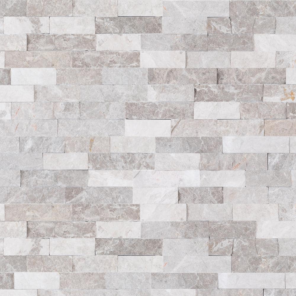 MSI Luna Gray Ledger Panel 6 in. x 24 in. Splitface Marble Wall Tile (6 sq. ft./Case)