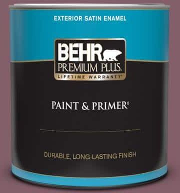 BEHR PREMIUM PLUS 1 qt. #ICC-84 Simply Elegant Satin Enamel Exterior Paint & Primer