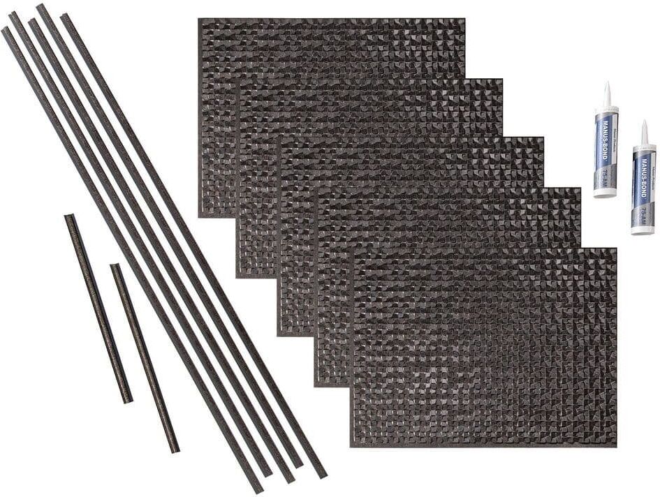 Fasade Terrain 18 in. x 24 in. Smoke Pewter Vinyl Decorative Wall Tile Backsplash 15 sq. ft. Kit