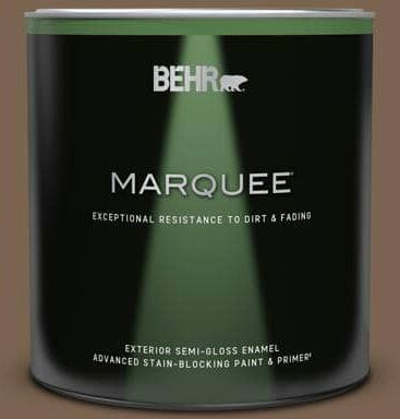 BEHR MARQUEE 1 qt. #N260-7 Folk Guitar Semi-Gloss Enamel Exterior Paint & Primer