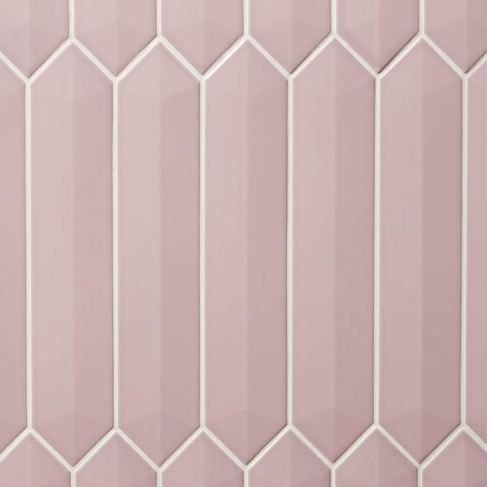 Ivy Hill Tile Axis Pink 3D 2.6 in. x 13 in. Polished Picket Ceramic Wall Tile (9.04 sq. ft./case)