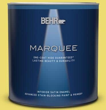 BEHR MARQUEE 1 qt. #T15-15 Plastic Lime Satin Enamel Interior Paint & Primer