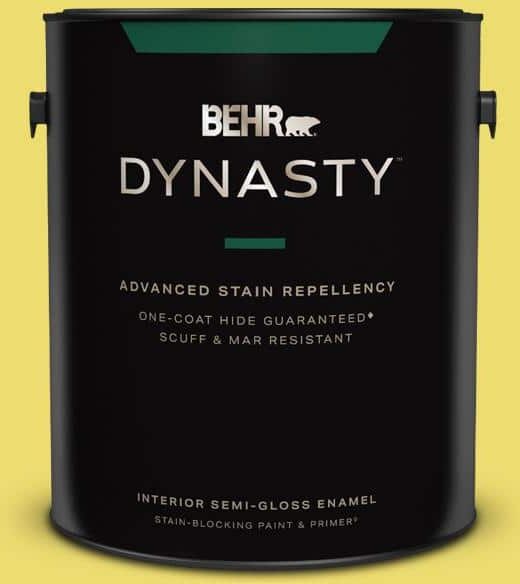 BEHR DYNASTY 1 gal. #T15-15 Plastic Lime Semi-Gloss Enamel Interior Stain-Blocking Paint & Primer