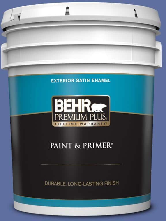 BEHR PREMIUM PLUS 5 gal. #610B-6 Stained Glass Satin Enamel Exterior Paint & Primer