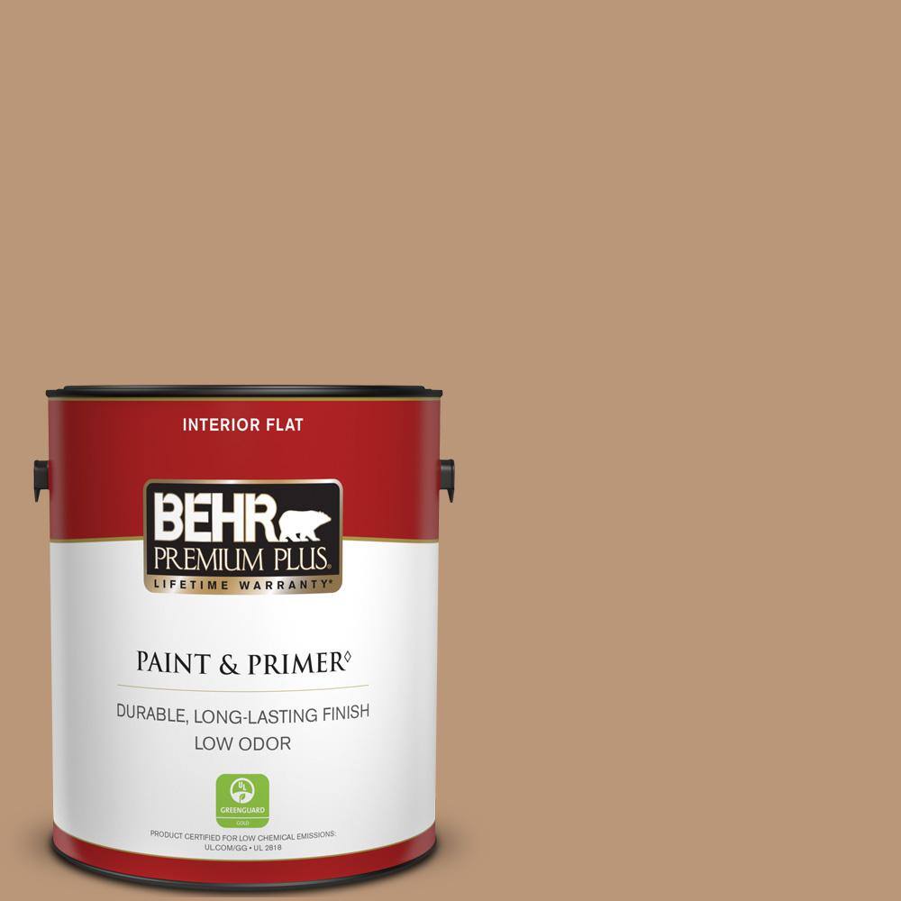 BEHR PREMIUM PLUS 1 gal. #N250-4 Artisan Crafts Flat Low Odor Interior Paint & Primer