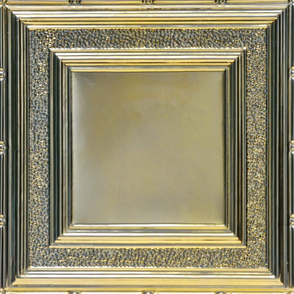 FROM PLAIN TO BEAUTIFUL IN HOURS County Cork 2 ft. x 2 ft. Nail Up Tin Ceiling Tiles in Gold Nugget (48 sq. ft. / box)