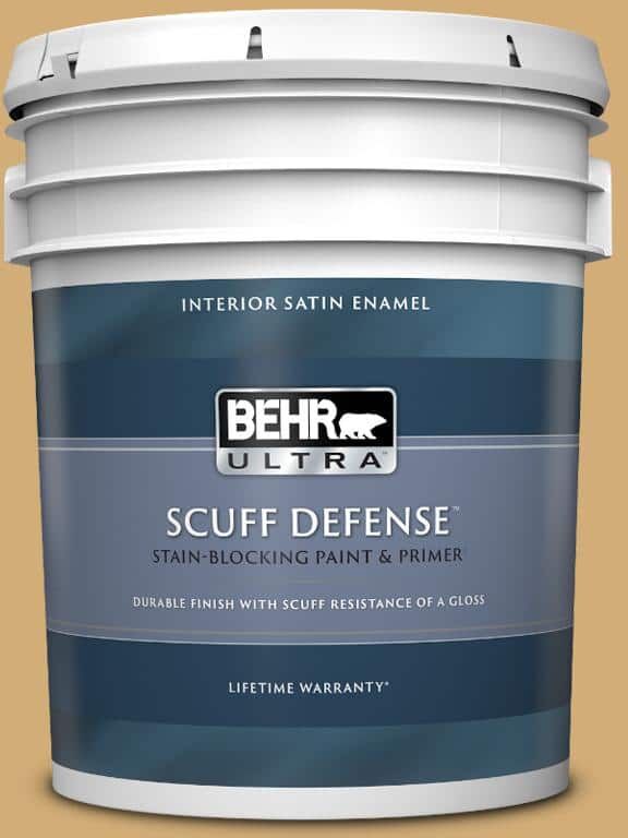 BEHR ULTRA 5 gal. #MQ2-17 Glittering Sun Extra Durable Satin Enamel Interior Paint & Primer