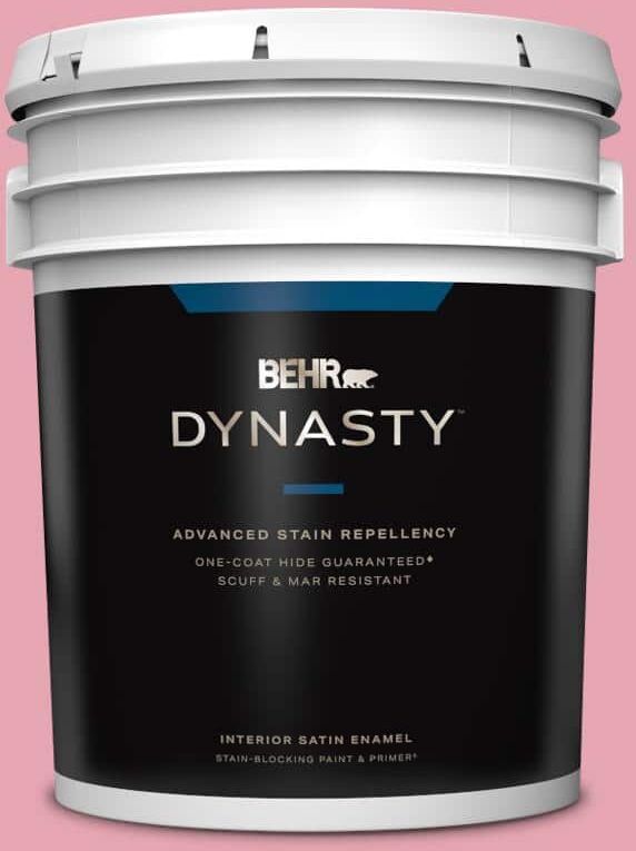 BEHR DYNASTY 5 gal. #P140-3 Love At First Sight Satin Enamel Interior Stain-Blocking Paint and Primer