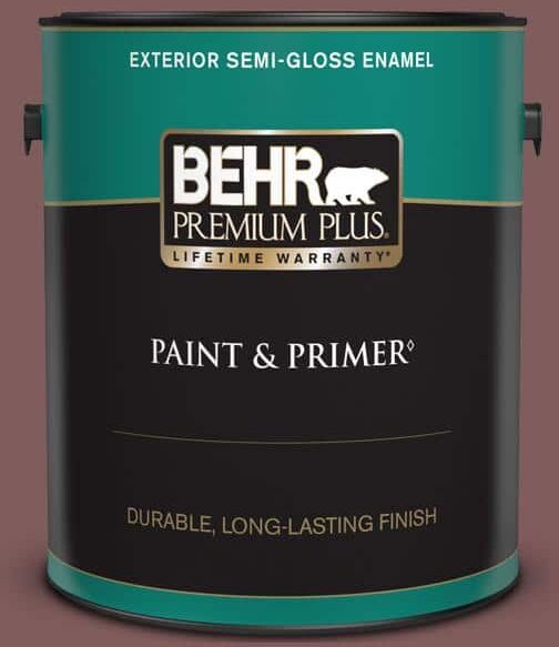 BEHR PREMIUM PLUS 1 gal. #140F-6 Book Binder Semi-Gloss Enamel Exterior Paint & Primer