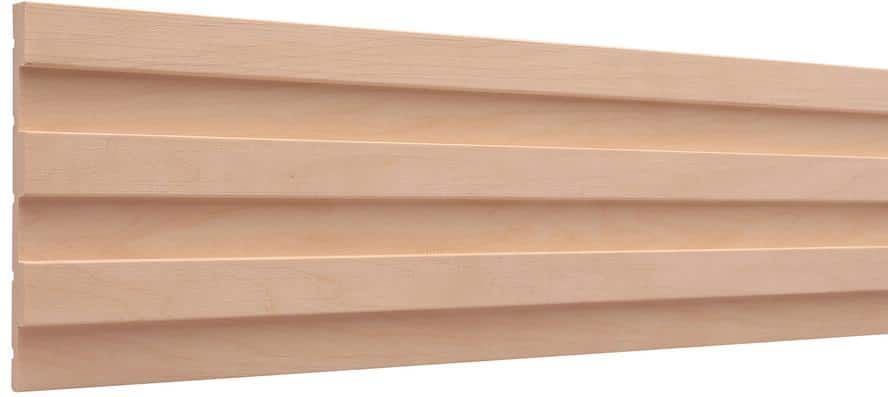 Ornamental Mouldings 5 in. x 0.438 in. x 47.5 in. Aspen White Wood Rectangle Bead Panel Moulding