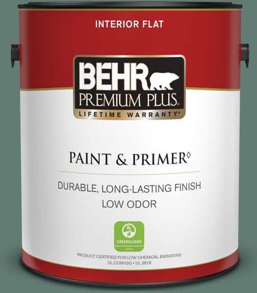 BEHR PREMIUM PLUS 1 gal. #S430-6 Forest Edge Flat Low Odor Interior Paint & Primer