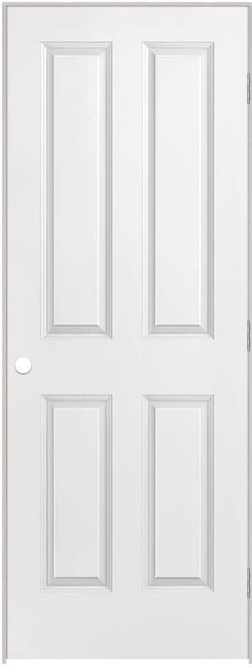 Masonite 24 in. x 80 in. 4-Panel Left-Handed Hollow-Core Smooth Primed Composite Single Prehung Interior Door