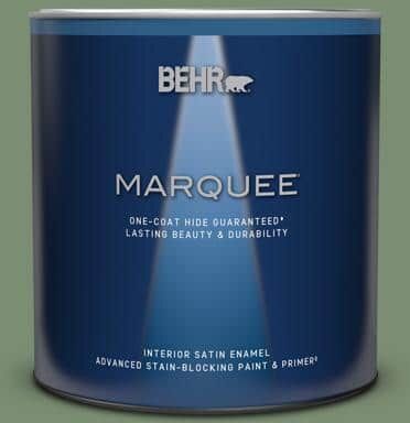 BEHR MARQUEE 1 qt. #PPU11-02 Shallot Bulb Satin Enamel Interior Paint & Primer