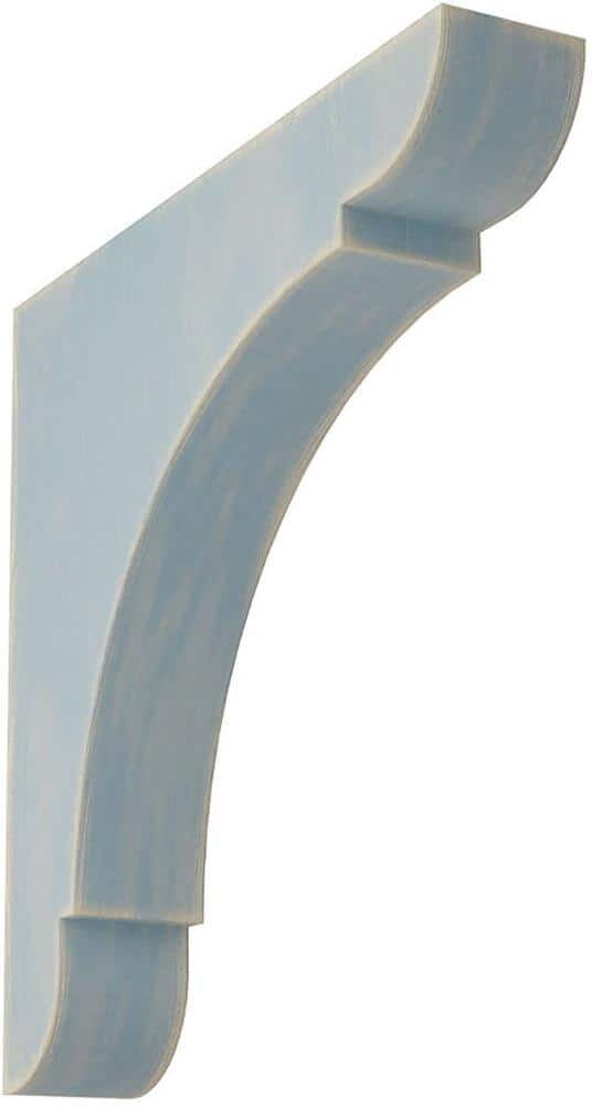 Ekena Millwork 1-3/4 in. x 10 in. x 10 in. Driftwood Blue Large Olympic Wood Vintage Decor Bracket