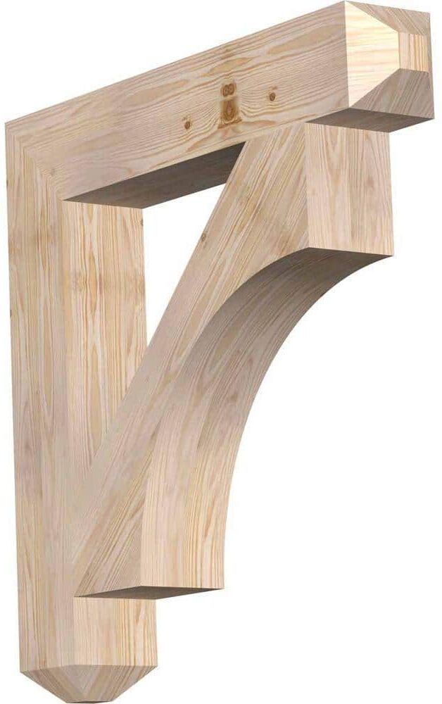 Ekena Millwork 5-1/2 in. x 34 in. x 34 in. Douglas Fir Westlake Craftsman Smooth Bracket