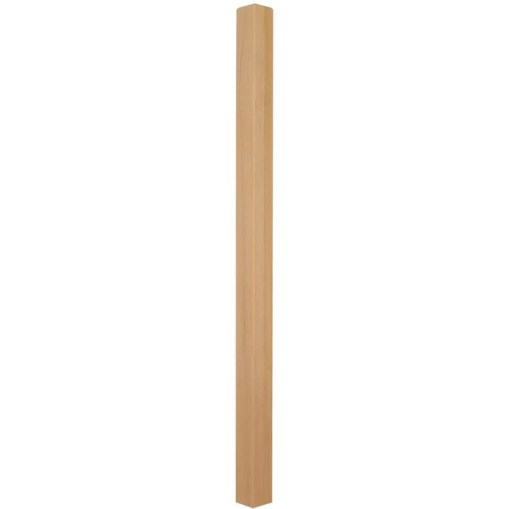 EVERMARK Stair Parts 60 in. x 3-1/4 in. Unfinished Hemlock Craftsman Solid Core Box Newel Post for Stair Remodel
