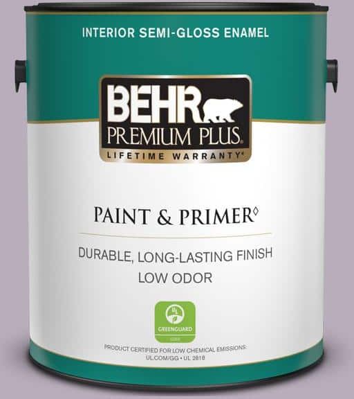 BEHR PREMIUM PLUS 1 gal. Home Decorators Collection #HDC-SP14-12 Exclusive Violet Semi-Gloss Enamel Low Odor Interior Paint & Primer