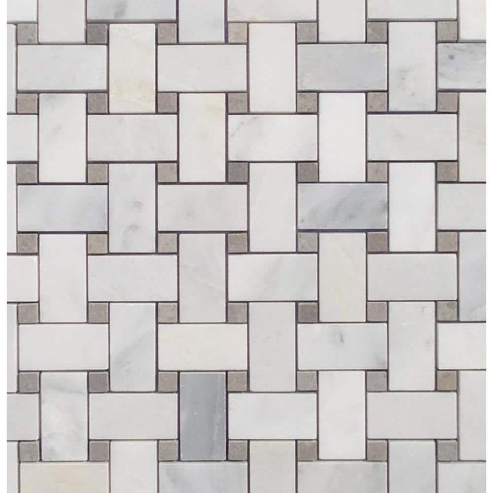 Ivy Hill Tile String Asian Statuary Basketweave 12 in. x 12 in. Honed Mesh-Mounted Mosaic Tile