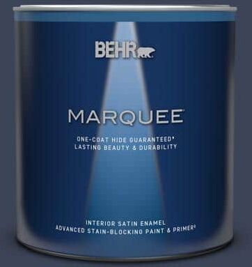 BEHR MARQUEE 1 qt. #600F-7 Soulful Music Satin Enamel Interior Paint & Primer