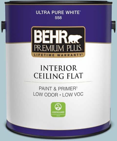 BEHR PREMIUM PLUS 1 gal. #S470-2 Gentle Sea Ceiling Flat Interior Paint