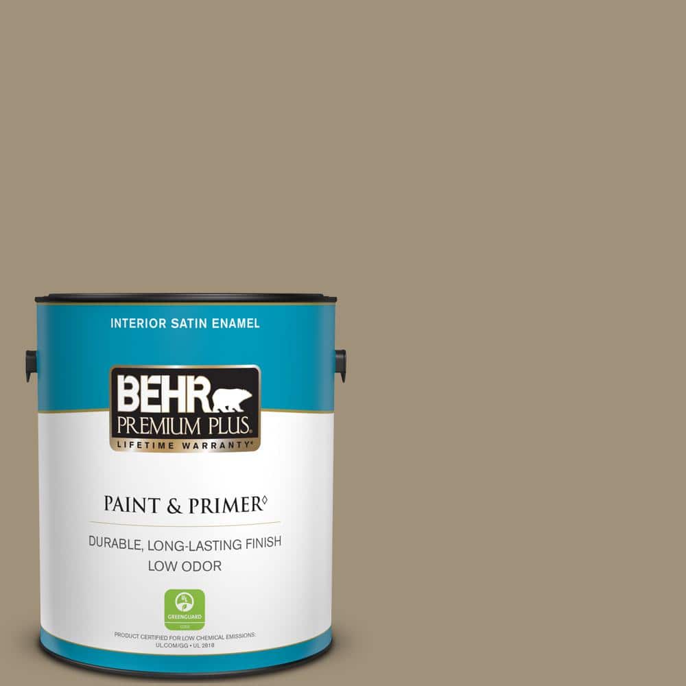 BEHR PREMIUM PLUS 1 gal. #750D-5 Desert Shadows Satin Enamel Low Odor Interior Paint & Primer