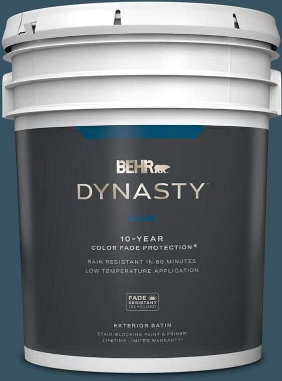 BEHR DYNASTY 5 gal. #MQ5-24 Opera Glasses Satin Enamel Exterior Stain-Blocking Paint & Primer