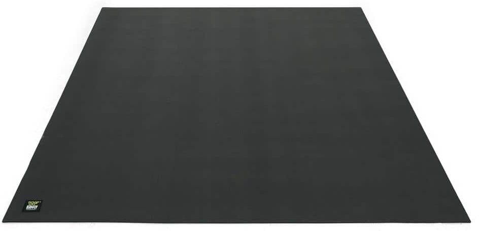 WF ATHLETIC SUPPLY Black 60 in. W x 84 in. L x 7mm T Large Premium Vinyl Gym Flooring Mat Heavy-Duty Workout Mat Covers 35 sq. ft.