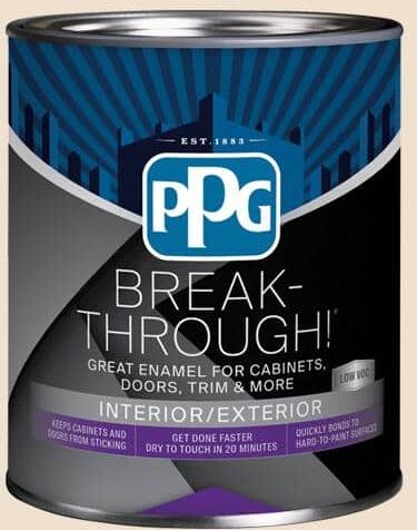 Break-Through! 1 qt. PPG1077-1 Berkshire Lace Satin Door, Trim & Cabinet Paint