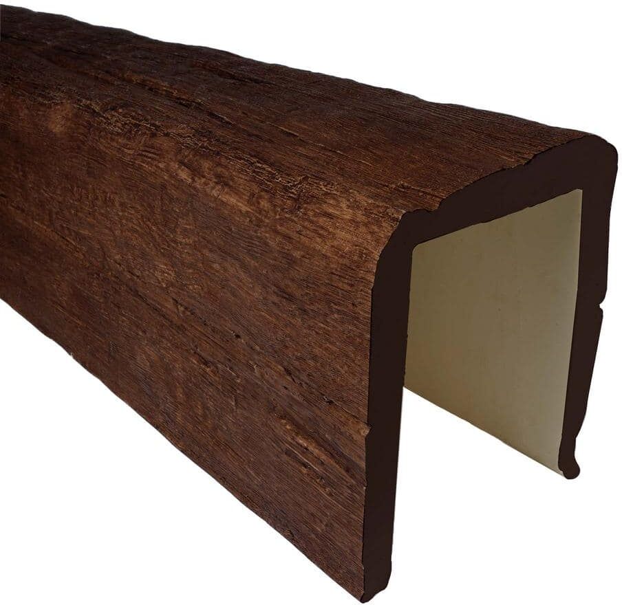 American Pro Decor 12 in. x 10 in. x 15.5 ft. Walnut Vintage Faux Wood Beam