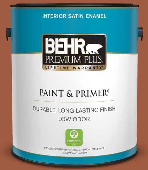 BEHR PREMIUM PLUS 1 gal. Home Decorators Collection #HDC-AC-01 Nouveau Copper Satin Enamel Low Odor Interior Paint & Primer