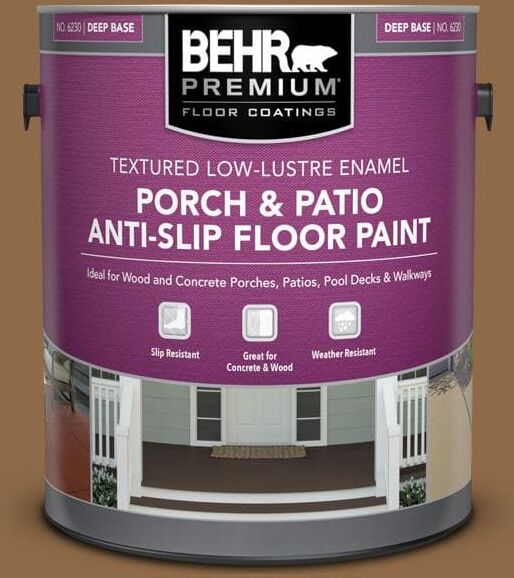 BEHR PREMIUM 1 gal. #SC-115 Antique Brass Textured Low-Lustre Enamel Interior/Exterior Porch and Patio Anti-Slip Floor Paint