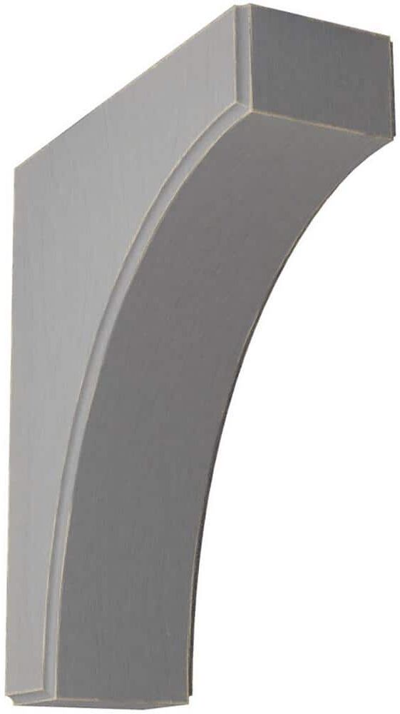 Ekena Millwork 3-1/2 in. x 12 in. x 10 in. Pebble Grey Clarksville Wood Vintage Decor Bracket