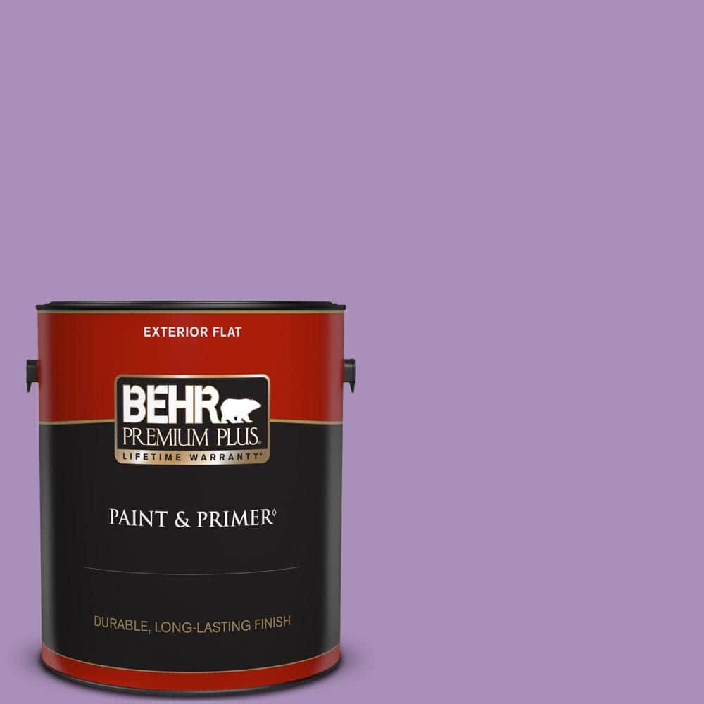 BEHR PREMIUM PLUS 1 gal. #650B-5 Garden Pansy Flat Exterior Paint & Primer