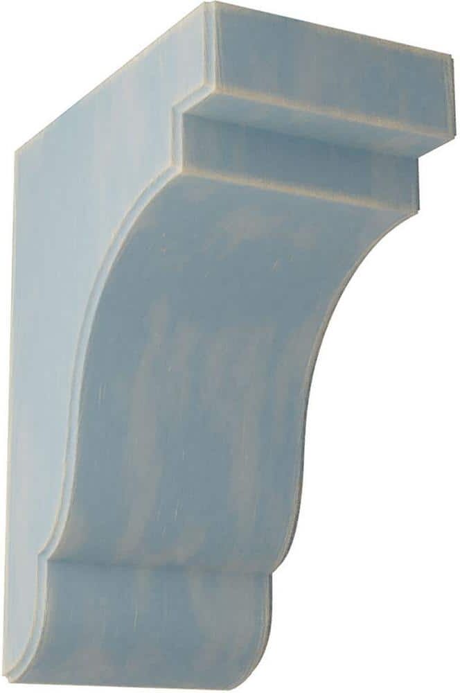 Ekena Millwork 5-1/4 in. x 11 in. x 8-1/2 in. Driftwood Blue Bedford Wood Vintage Decor Bracket