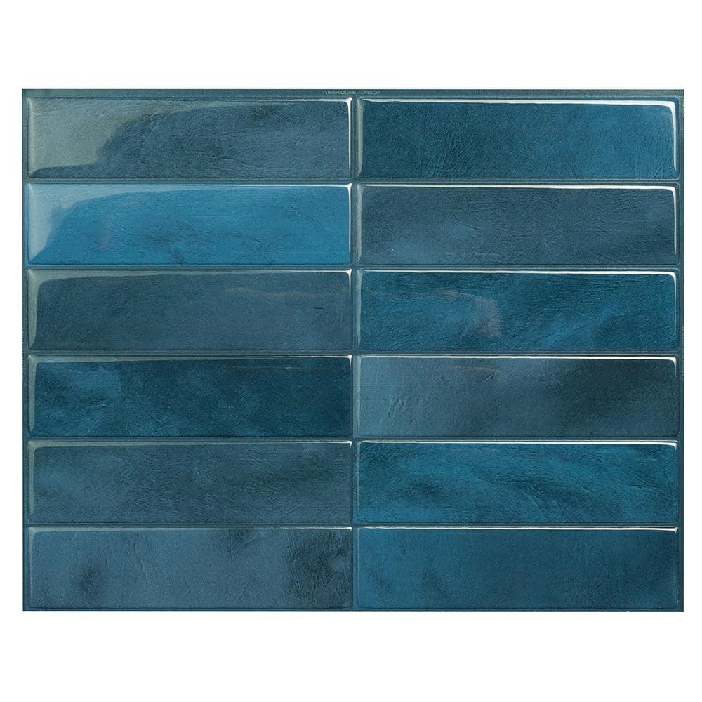 smart tiles Morocco Agadir Blue 11.43 in. x 9 in. Vinyl Peel and Stick Tile (2.84 sq. ft./4-Pack)