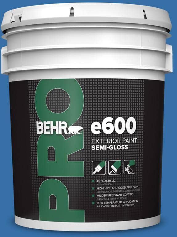 BEHR PRO 5 gal. #P520-6 Mega Blue Semi-Gloss Exterior Paint