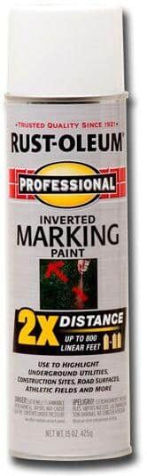 Rust-Oleum Professional 15 oz. White 2X Distance Inverted Marking Spray Paint (6-Pack)