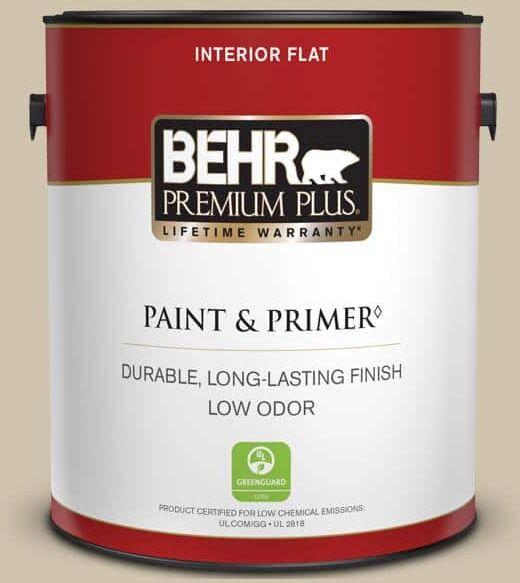 BEHR PREMIUM PLUS 1 gal. Home Decorators Collection #HDC-NT-18 Yuma Sand Flat Low Odor Interior Paint & Primer