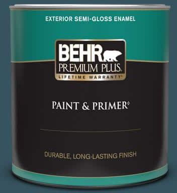 BEHR PREMIUM PLUS 1 qt. #MQ5-24 Opera Glasses Semi-Gloss Enamel Exterior Paint & Primer