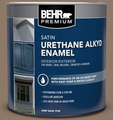 BEHR PREMIUM 1 qt. #PPU5-05 Coconut Shell Satin Enamel Urethane Alkyd Interior/Exterior Paint