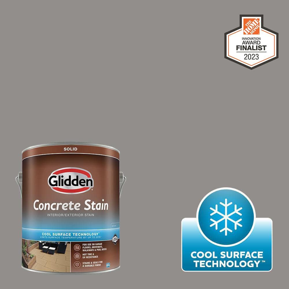 Glidden 1 gal. PPG1002-5 Antique Silver Solid Interior/Exterior Concrete Stain with Cool Surface Technology