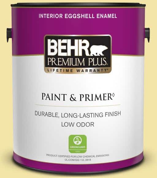 BEHR PREMIUM PLUS 1 gal. #P320-3 Lily Bulb Eggshell Enamel Low Odor Interior Paint & Primer