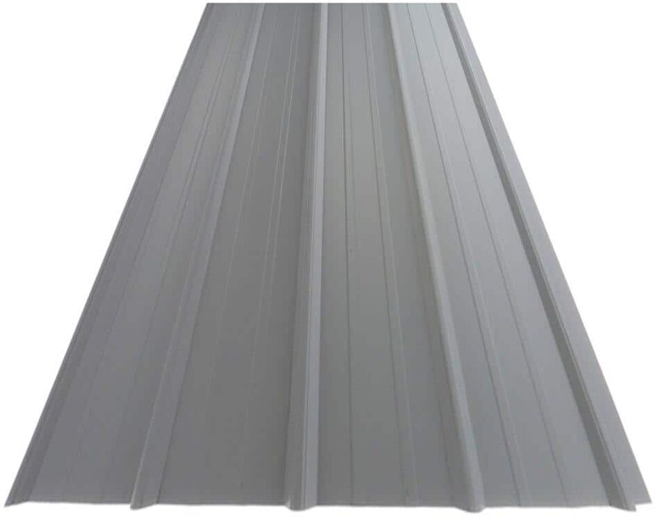 Gibraltar Building Products 8 ft. SM-Rib Galvalume Steel 29-Gauge Roof/Siding Panel in Gray