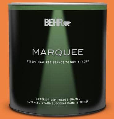 BEHR MARQUEE 1 qt. #P220-7 Construction Zone Semi-Gloss Enamel Exterior Paint & Primer