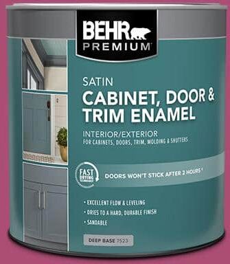 BEHR PREMIUM 1 qt. #100B-7 Hot Pink Satin Enamel Interior/Exterior Cabinet, Door & Trim Paint