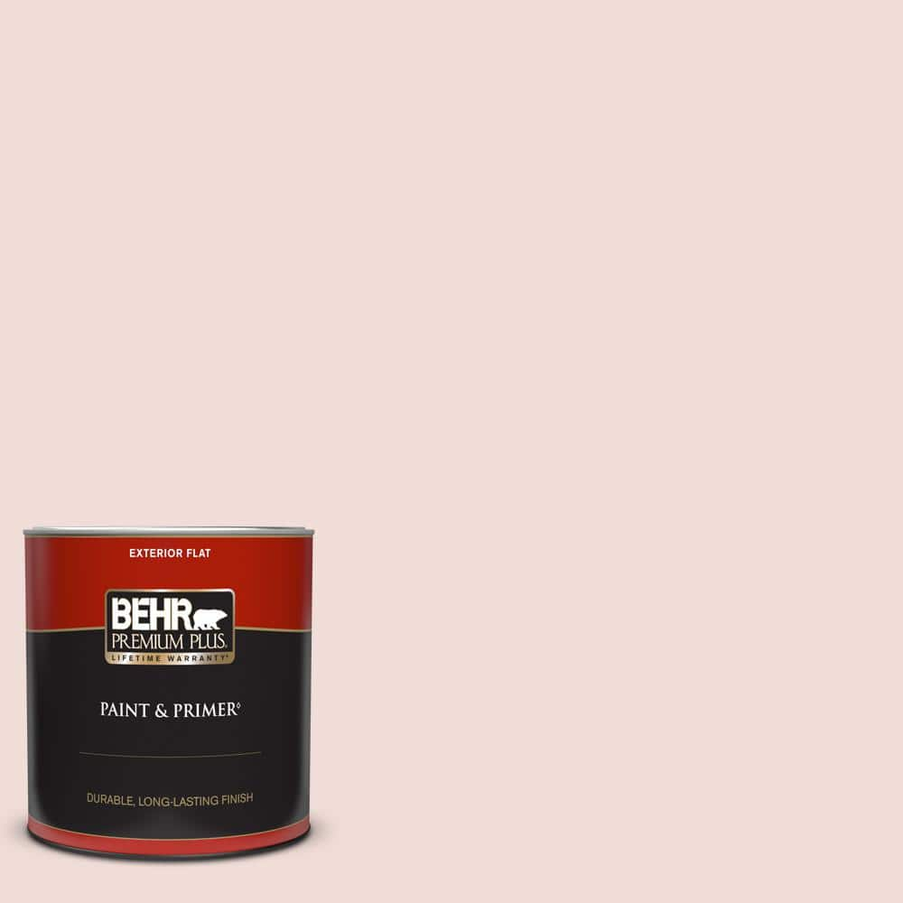 BEHR PREMIUM PLUS 1 qt. #BIC-05 Shabby Chic Pink Flat Exterior Paint & Primer