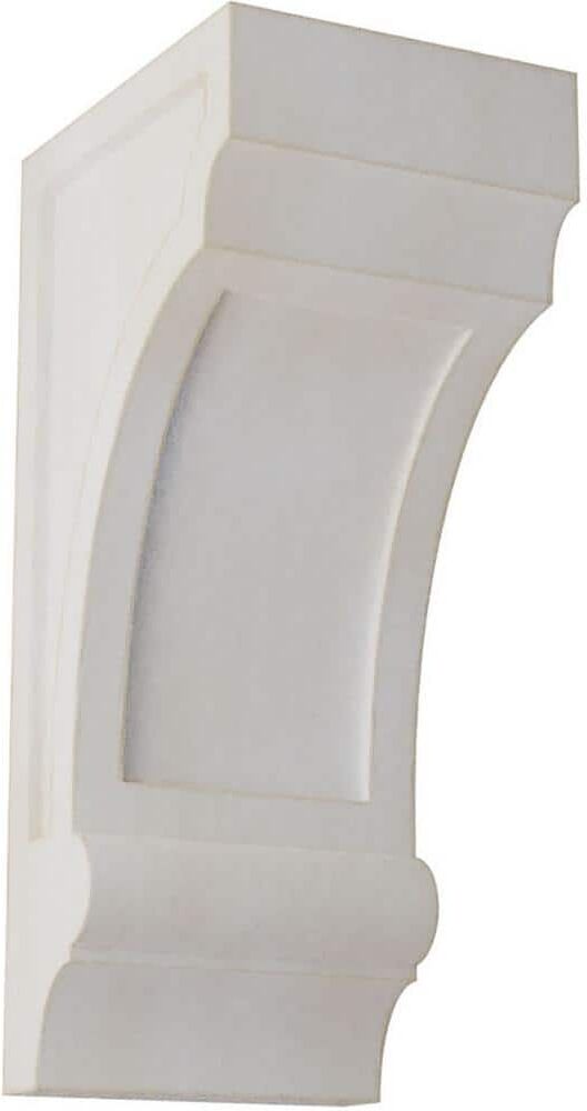 Ekena Millwork 5-1/2 in. x 14 in. x 7 in. Chalk Dust White Diane Recessed Wood Vintage Decor Corbel